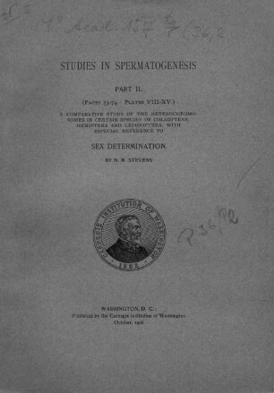 Studies in spermatogenesis. 2, A comparative study of the heterochromosomes in certain species of Coleoptera, Hemiptera and Lepidoptera, with especial reference to sex determination.