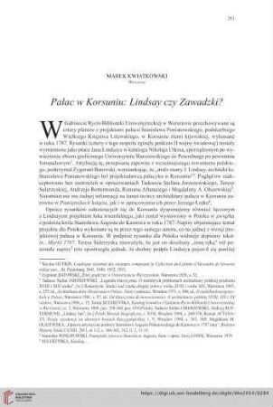 76: Pałac w Korsuniu: Lindsay czy Zawadzki?
