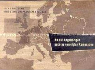 Informationsheft des Deutschen Roten Kreuzes für Angehörige vermisster Kriegsteilnehmer
