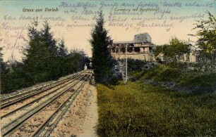 Postkartenalbum mit Motiven von Durlach. "Gruss aus Durlach. Turmberg mit Bergbahn"