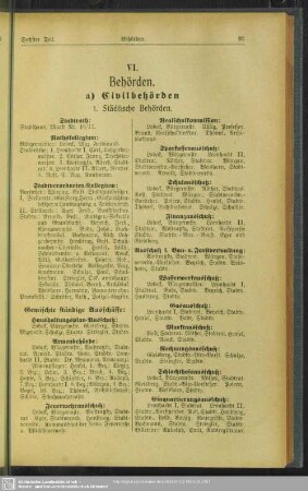 VI. Behördenverzeichnis : VI. Behörden