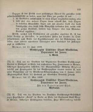 71. Ministerial-Bekanntmachung, den Wechsel in der Hauptagentur des Allgemeinen Deutschen Versicherungsvereins zu Stuttgart betreffend