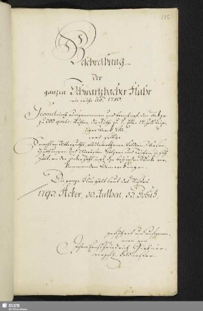 Beschreibung der ganzen Schwarzbacher Fluhr wie solche ao. 1780.