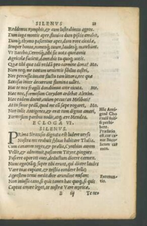 Ecloga VI. Silenus.