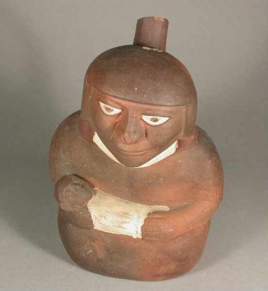 Seated anthropomorphic figure with child