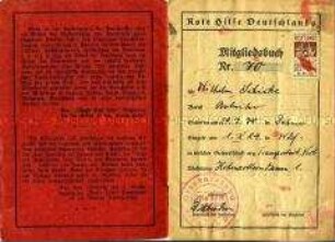 Mitgliedsausweis der Roten Hilfe Deutschlands