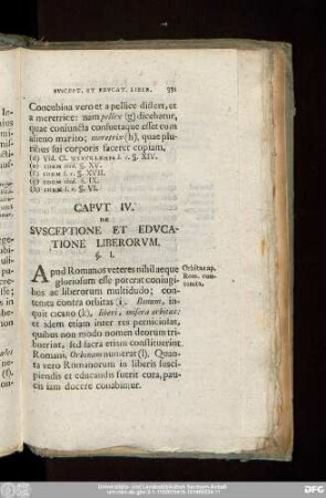 Caput IV. De Susceptione Et Educatione Liberorum.
