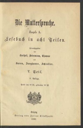 Teil 5 = 5. Schuljahr, [Schülerband]: [Teil 5 = 5. Schuljahr, [Schülerband]] : Lesebuch in acht Teilen