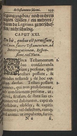 Caput XXI. De his, quibus est permissum