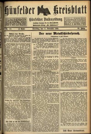Zweite Ausgabe vom Dienstag, den 11. November 1930.
