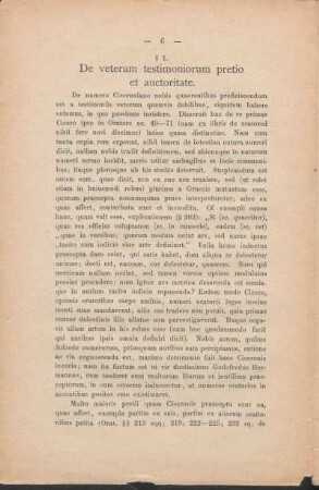 § 1. De veterum testimoniorum pretio et auctoritate.
