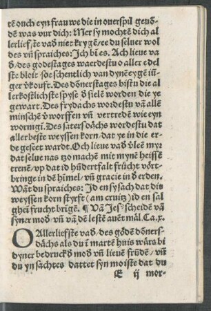 Van Jesus scheiden van syner moder/ und van dem lesten avent mäl. Ca. x.