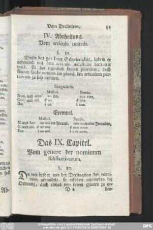 IV. Abtheilung. Vom articulo unitatis.