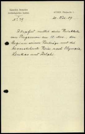 Bericht an an die Zentral-Direktion