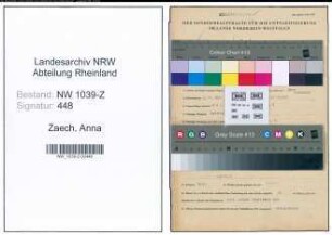 Entnazifizierung Anna Zaech , geb. 01.04.1896 ()