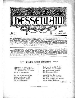 No. 1, 4. Januar 1892