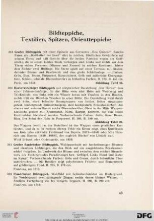 Bildteppiche, Textilien, Spitzen, Orientteppiche (Nr. 313-399)