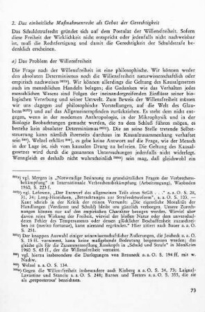a) Das Problem der Willensfreiheit