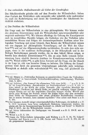 a) Das Problem der Willensfreiheit