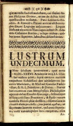 Lustrum Unidecimum.