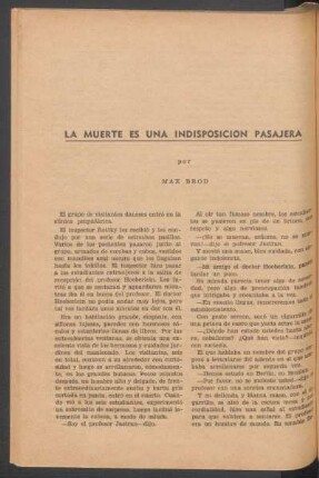 La muerte es una indisposición pasajera
