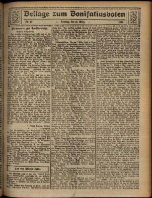 Zweite Ausgabe vom Sonntag, den 18. März 1928.