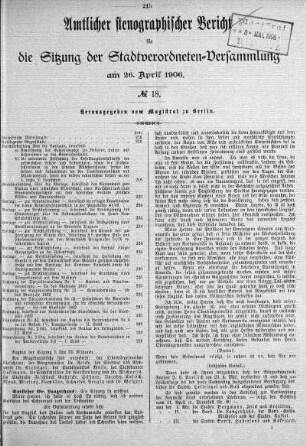 No. 18, 26. April 1906