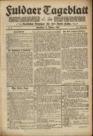 Ausgabe vom Dienstag, den 04. Januar 1921.