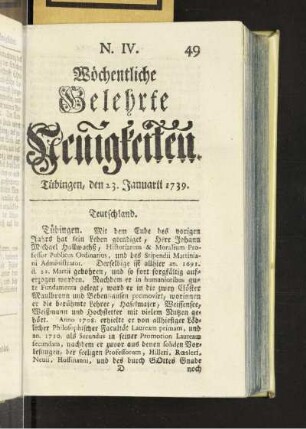IV. (23. Januarii 1739)