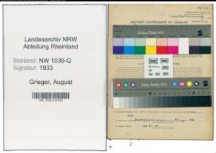Entnazifizierung August Grieger , geb. 18.07.1896 (Verwaltungsbeamter)