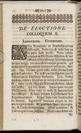De Electione. Colloquium II.