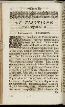 De Electione. Colloquium II.