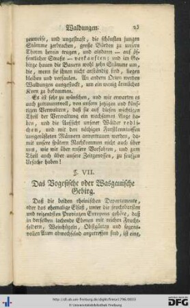 VII. Vogesisches Gebirge.