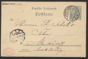 Brief an B. Schott's Söhne : 01.12.1901