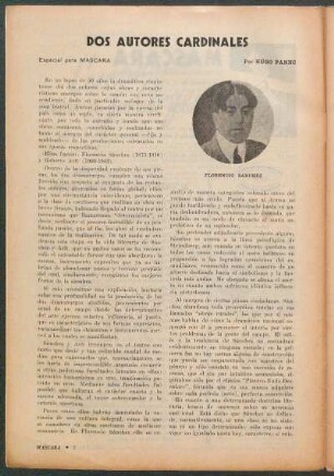 Dos autores cardinales : Especial para "Máscara"