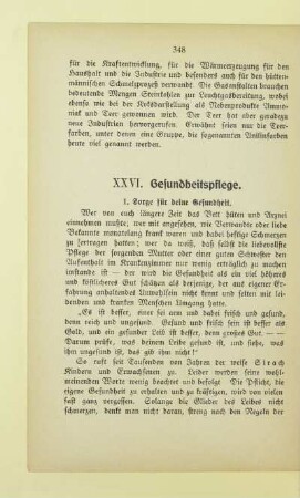 XXVI. Gesundheitspflege
