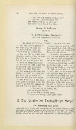 B. Das Zeitalter des Dreißigjährigen Krieges