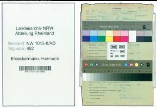 Entnazifizierung Hermann Broeckermann , geb. 18.06.1915 (Bueroangestellter)