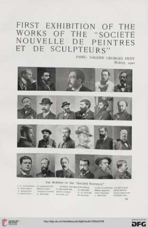First exhibition of the works of the "Société nouvelle de peintres et de sculpteurs"