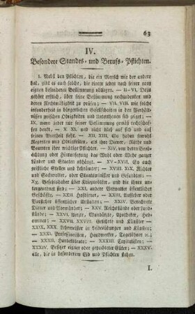 IV. Besondere Standes- und Berufs-Pflichten.