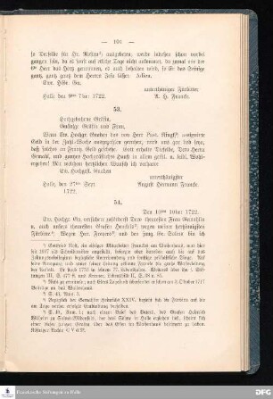 Brief von August Hermann Francke an Maria Eleonore Emilia v. Reuß-Köstritz.