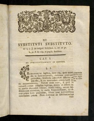 I-XXXIX, De Substituti Subtituto