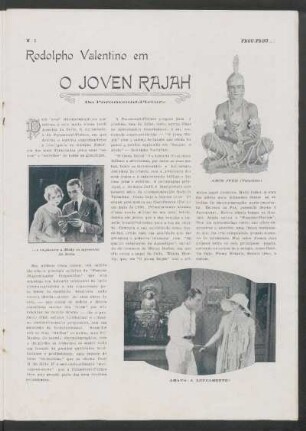 Rodolpho Valentino em "O Joven Rajah" : Da Paramount-Pictures