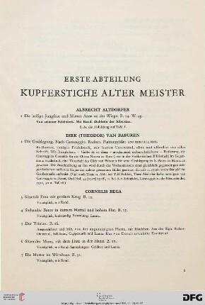 I Kupferstiche alter Meister (Nr. 1-164)