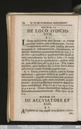 Sectio II De Loco Iudiciorum.