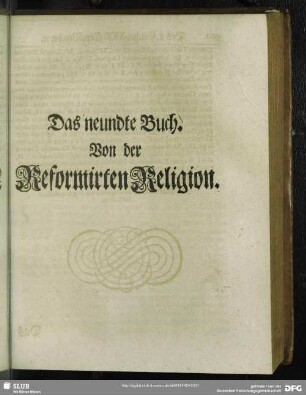 Das neundte Buch. Von der Reformirten Religion