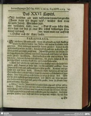 Das XXVI Capitel