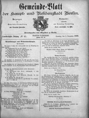 1890,45: No. 45, 9. November 1890