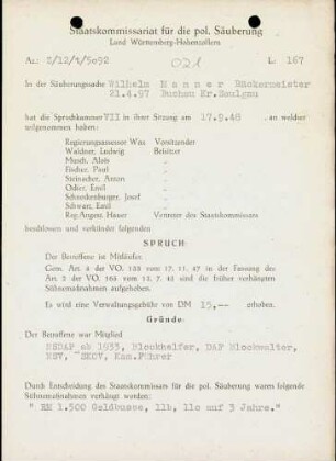 Manner, Wilhelm