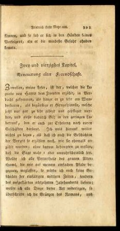 Zwey und vierzigstes Kapitel. Erneuerung alter Freundschaft.